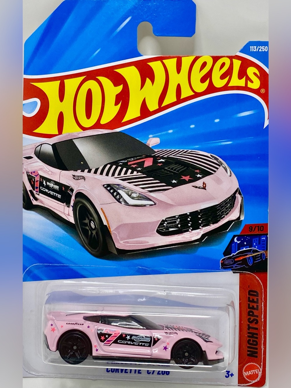 ✅ 🚗 4/$20 🚗 2025 MATTEL HOT WHEELS 9/10 HW NIGHTSPEED CORVETTE C7 Z06 #113/250